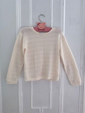 Splendid Cream Crochet Girls Sweater